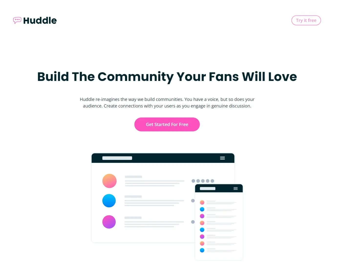 Huddle Landing Page